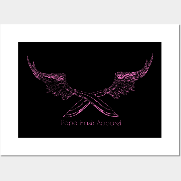 Knife wings pink Wall Art by Papa Hash's House of Art